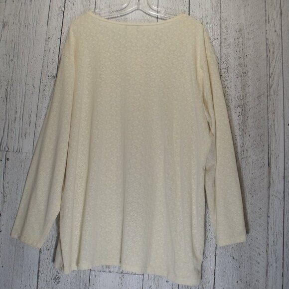 Fashion Formulas Womens Dressy Cream Button Front Tunic Top Size 2X - Picture 5 of 8